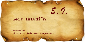 Seif István névjegykártya